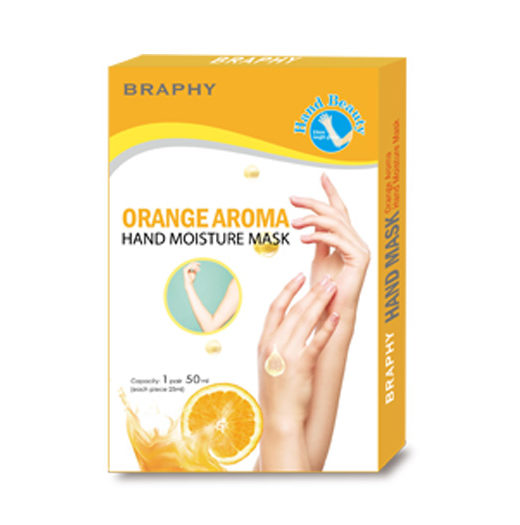 Sleeve-length Orange Aroma Hand Moisture Mask